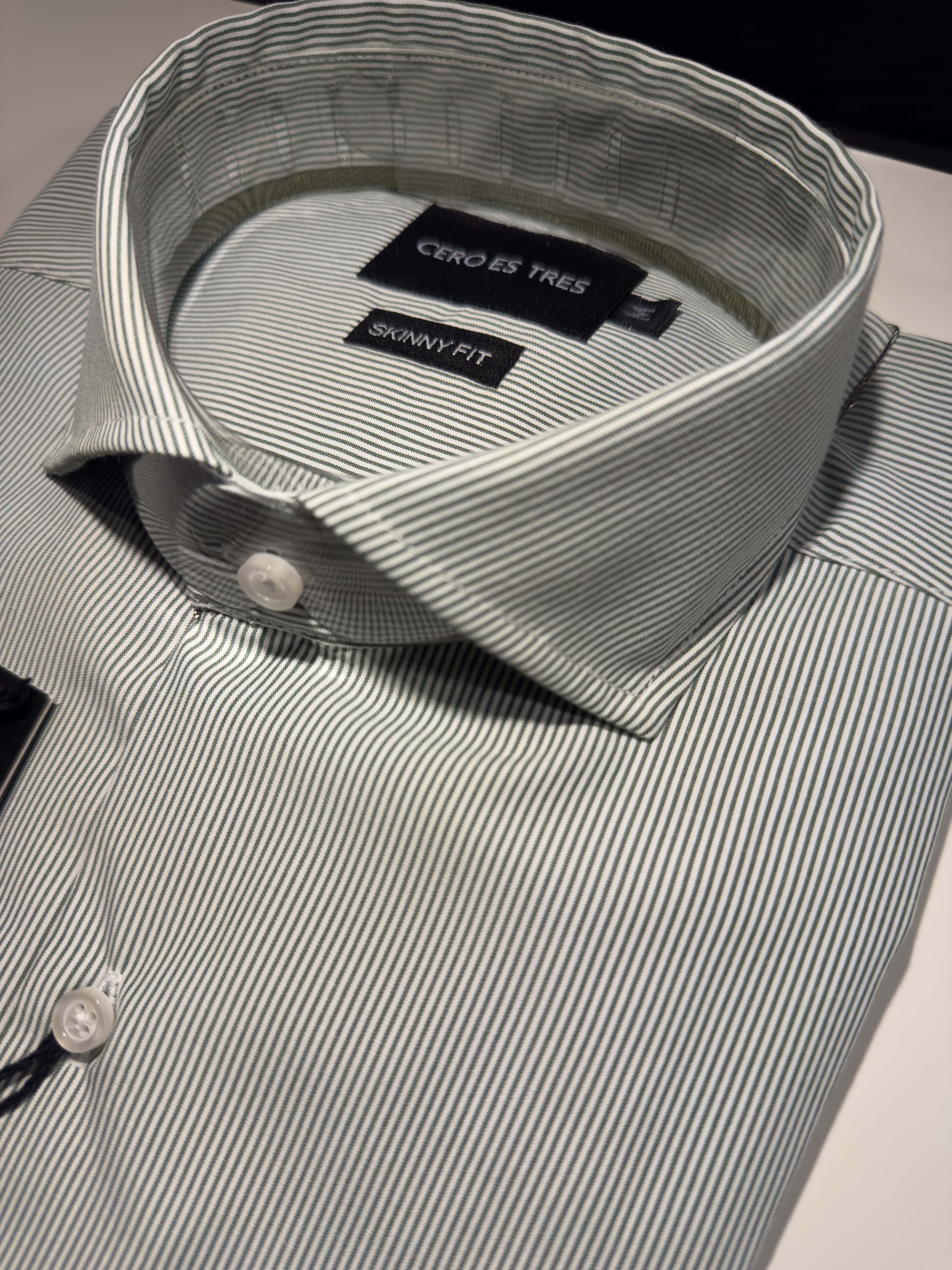 6808RAYMLVM - CAMISA TUNIS SKSP VERDE MILITAR